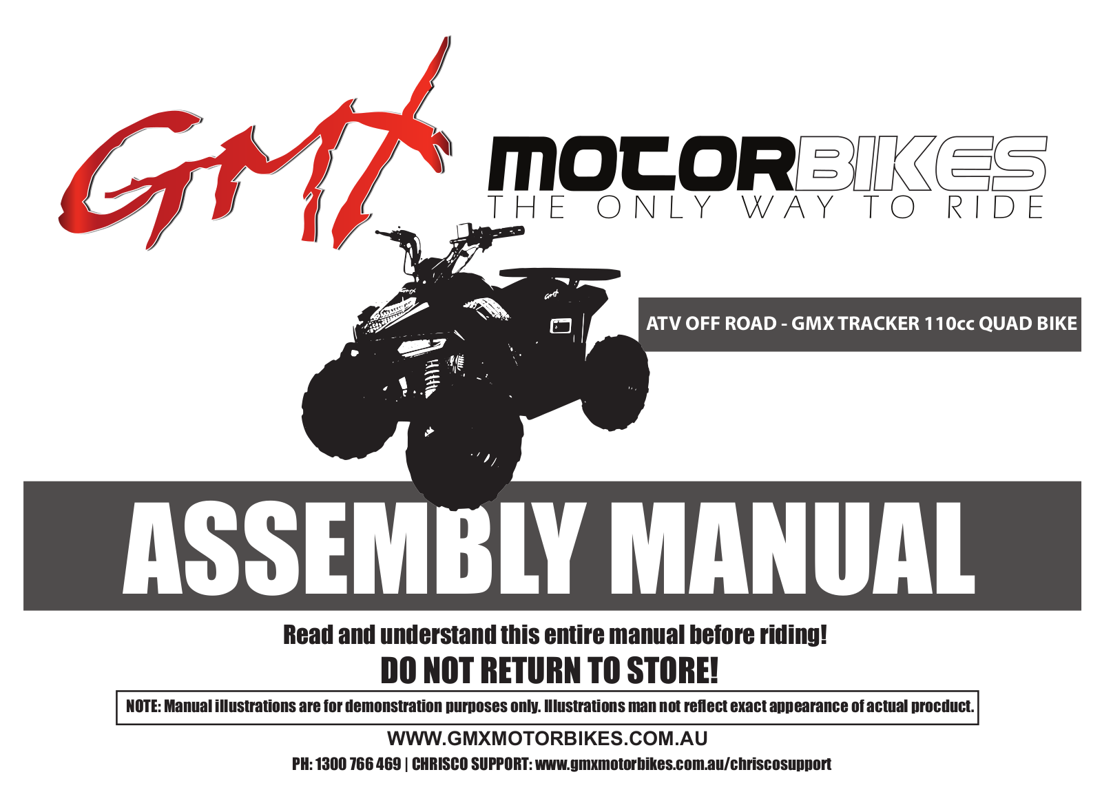 GMX MOTORBIKES TRACKER 110cc Assembly Manual