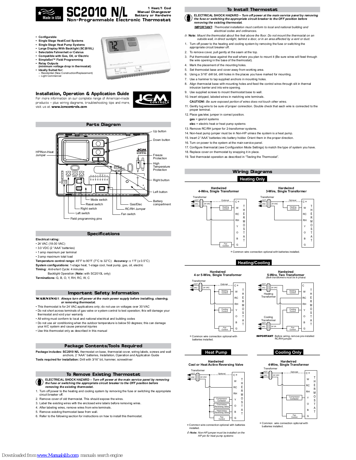 ICM Controls SC2010 N Installation, Operation & Application Manual