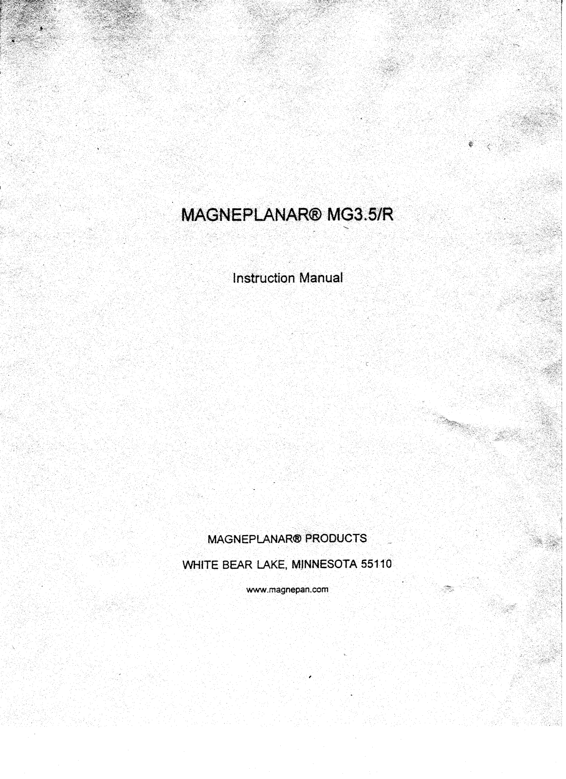 Magnepan MG-3.5 Owners manual