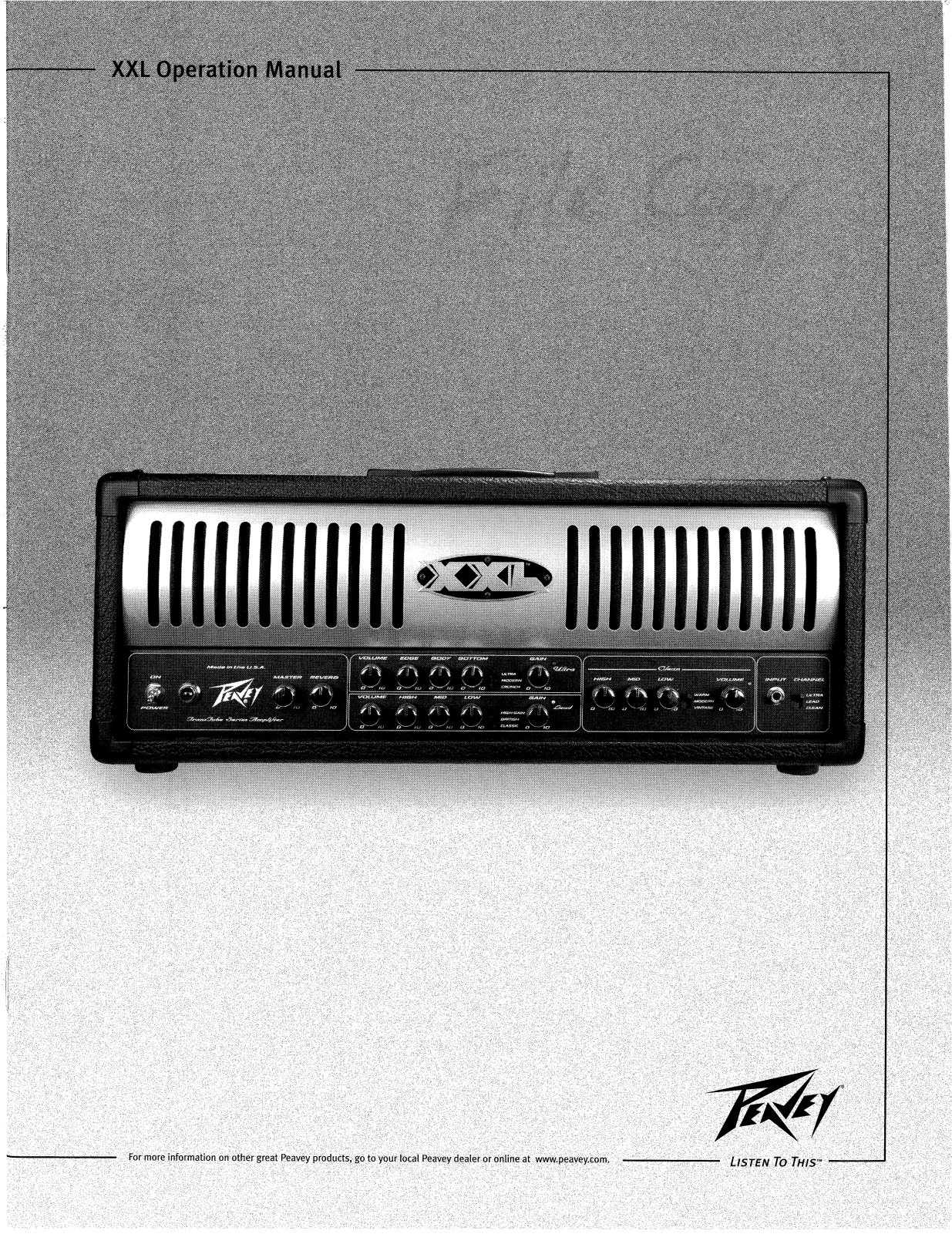 Peavey XXL User Manual