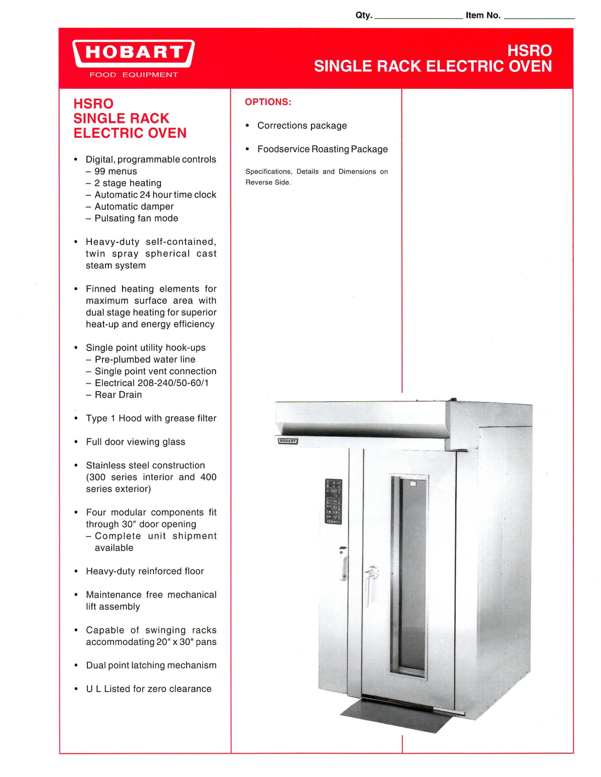 Hobart HSRO User Manual