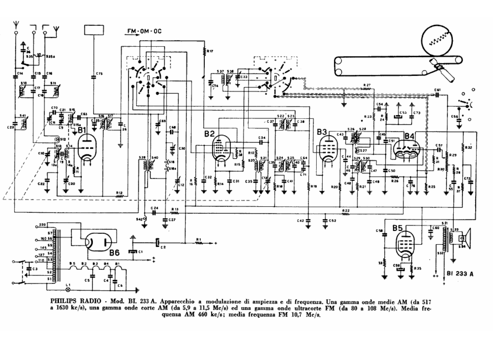 Philips bi233a schematic