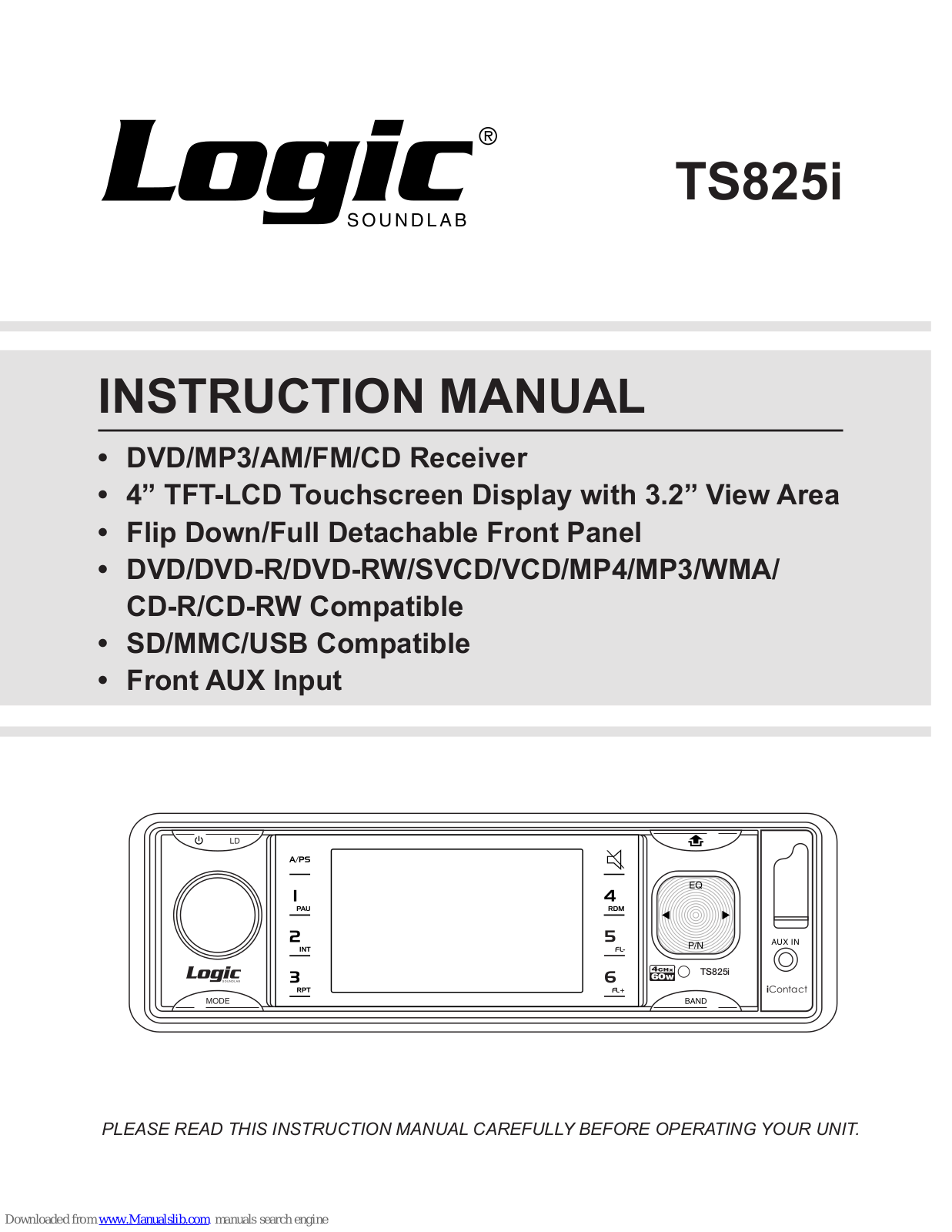 Logic TS825i Instruction Manual