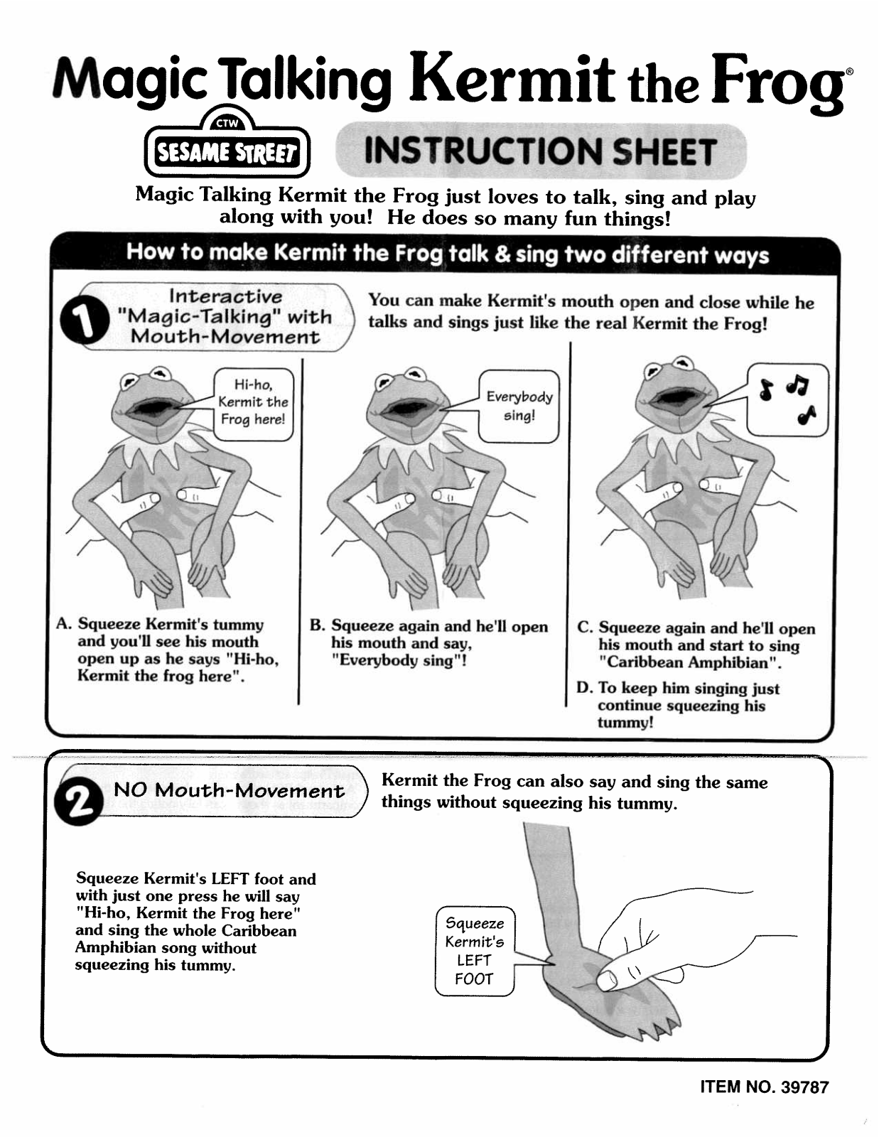 Fisher-Price 39787 Instruction Sheet