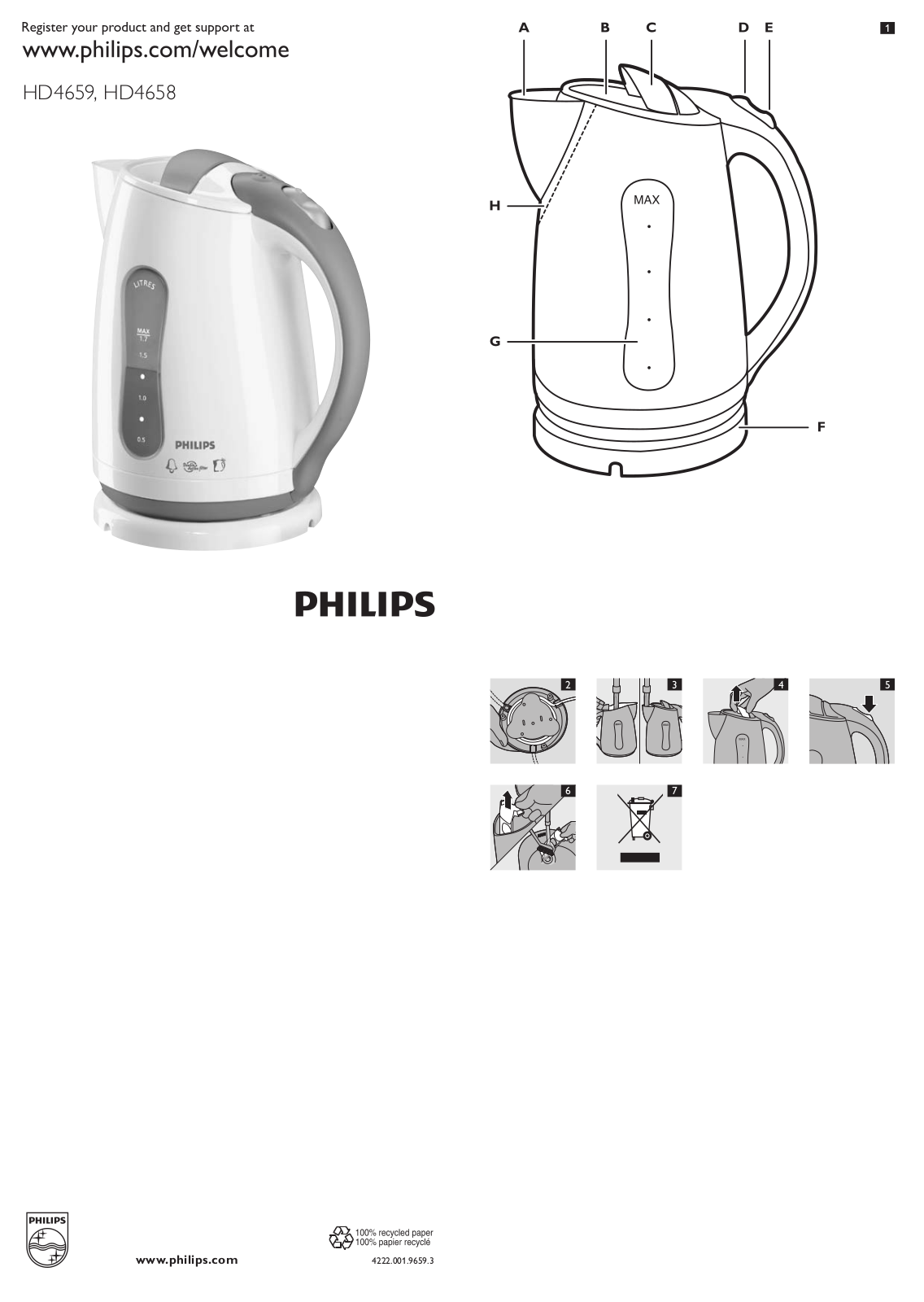 Philips HD4659/70, HD4659/52, HD4659/03, HD4659/20, HD4659/01 User Manual