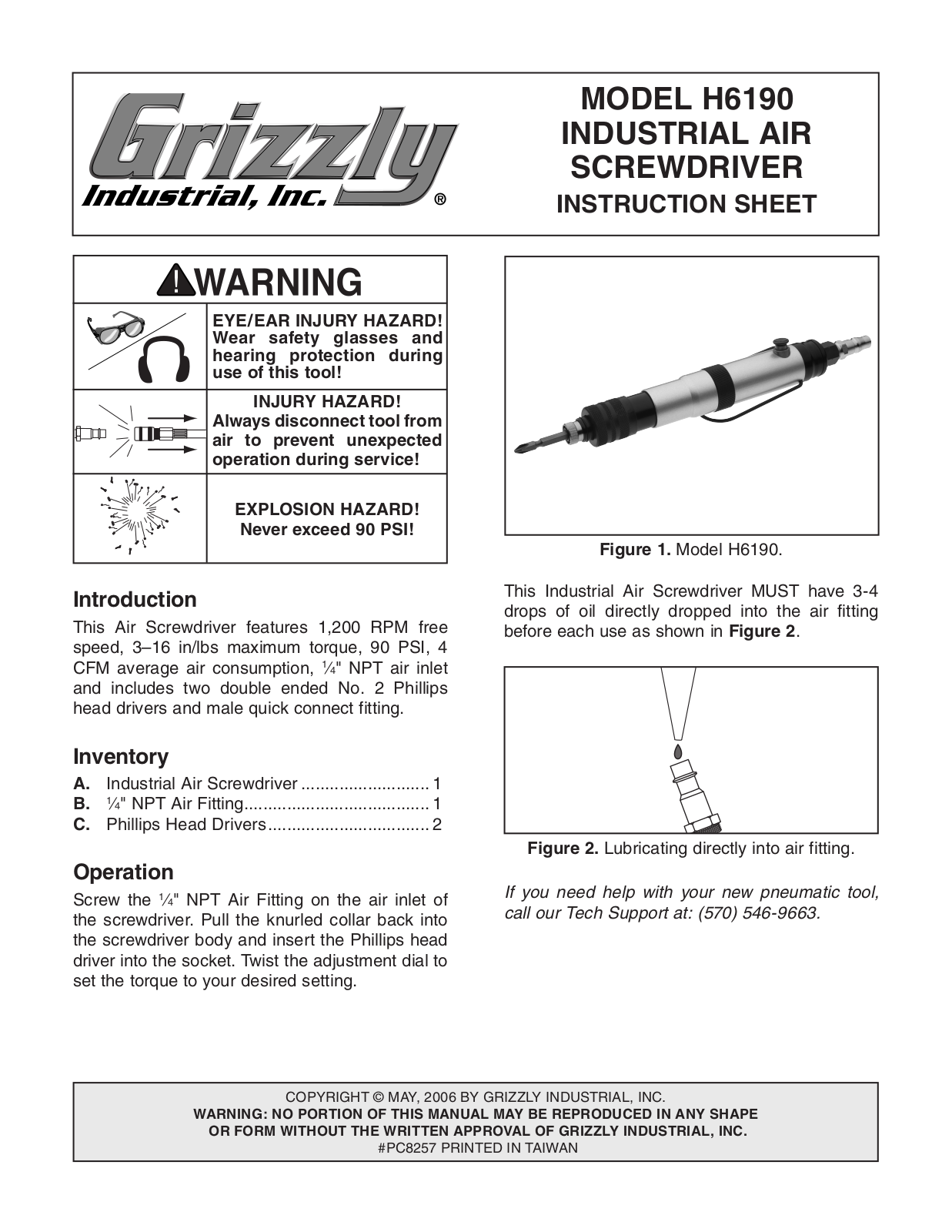 Grizzly H6190 User Manual