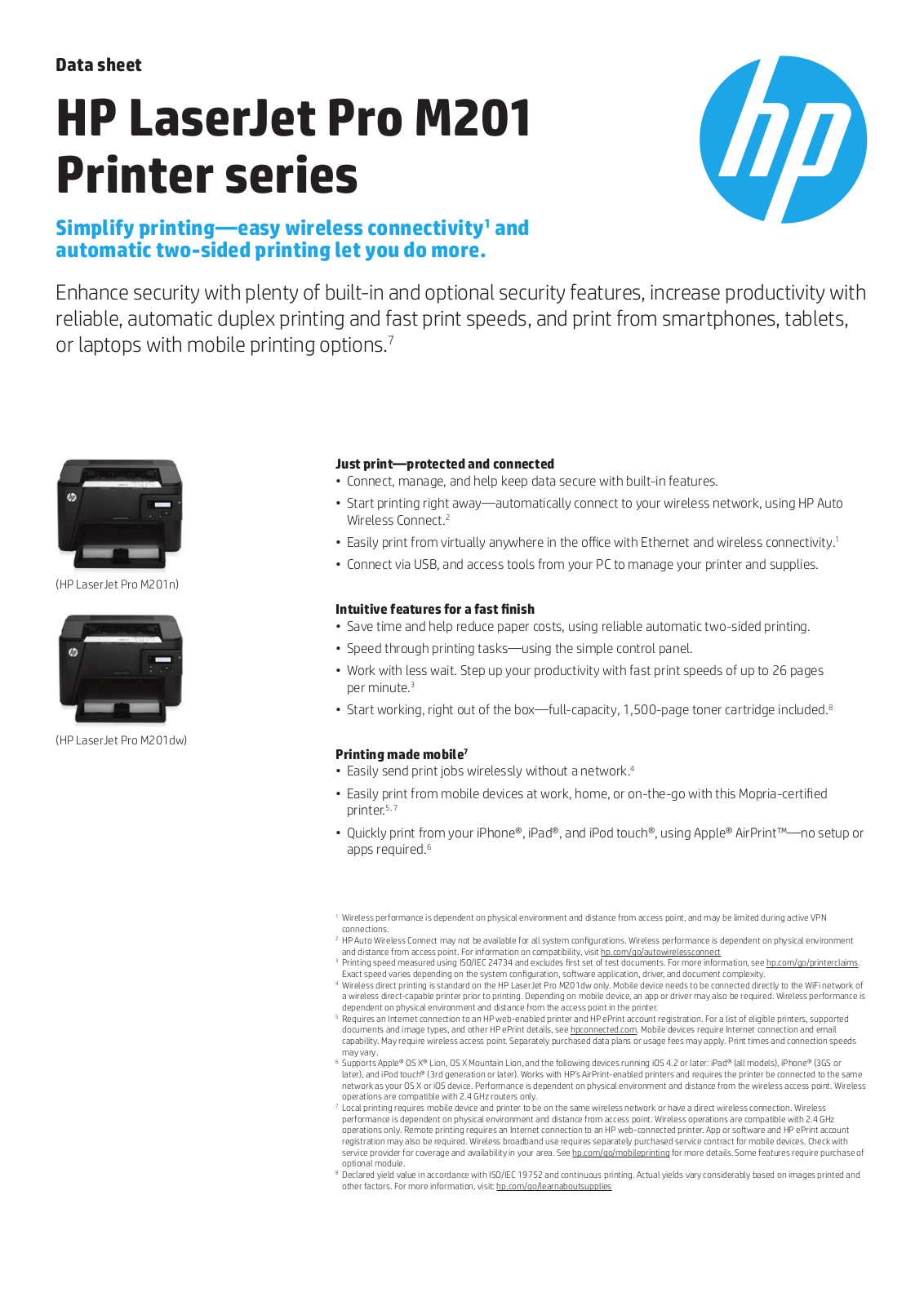 HP m201 Datasheet