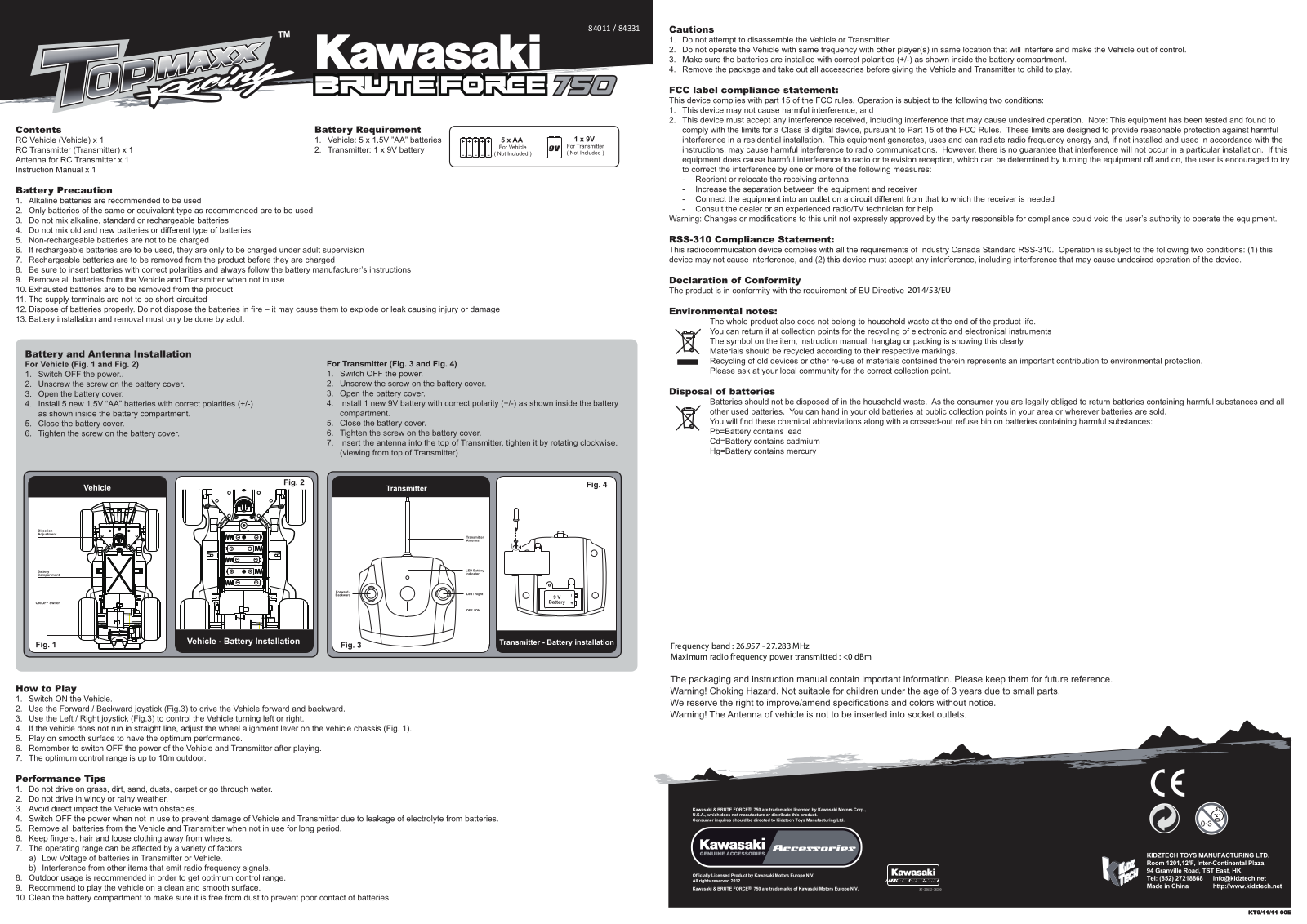 KIDZTECH TOYS 8401118 27MTX User Manual