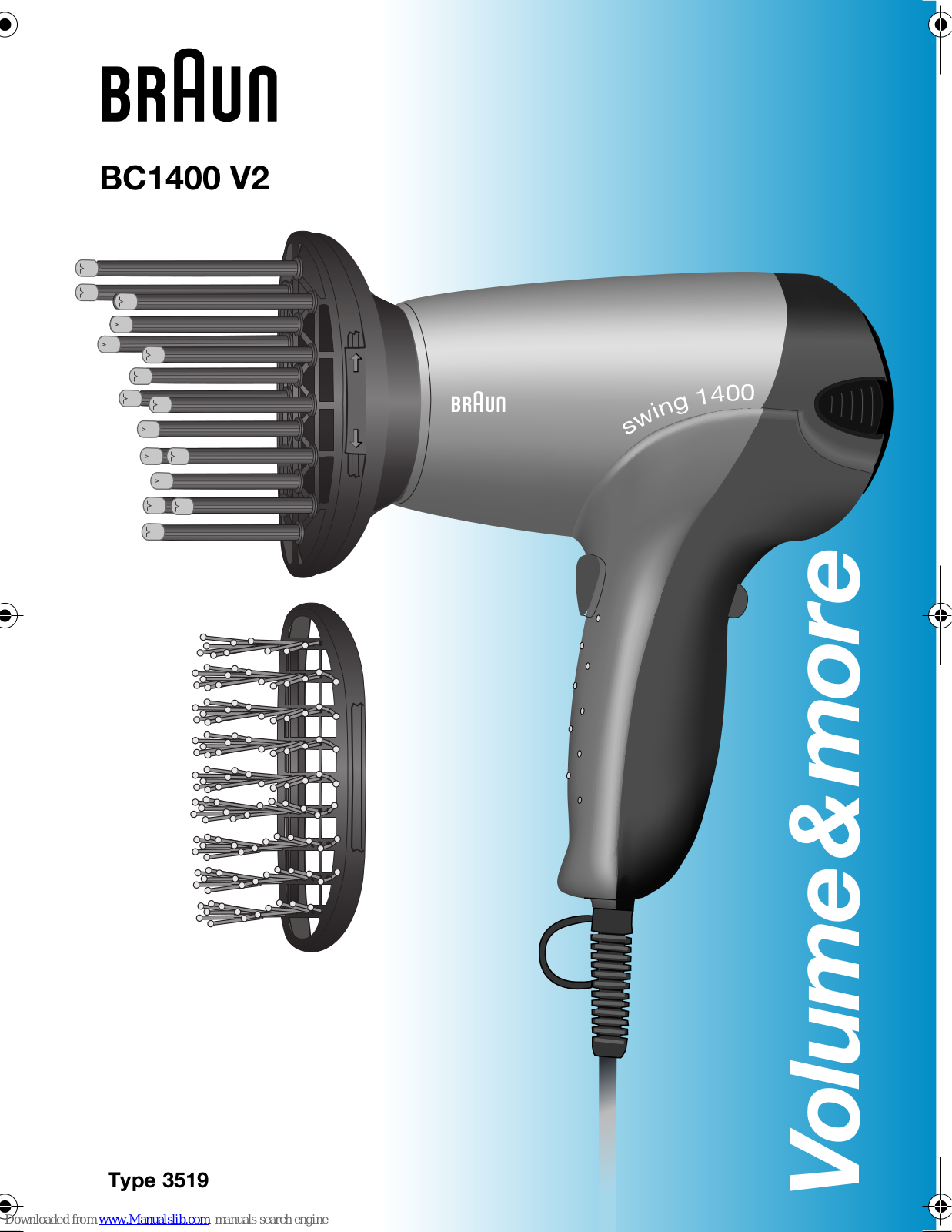 Braun Volume&more Swing 1400 BC1400 V2 User Manual