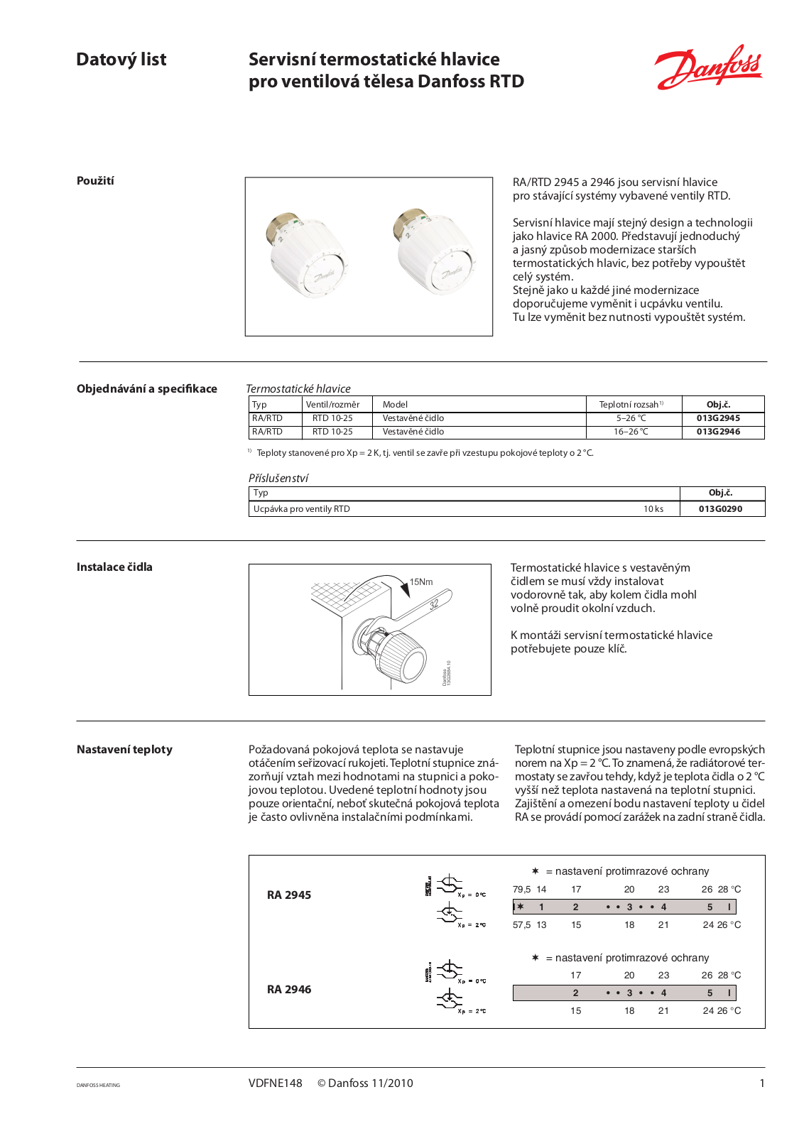 Danfoss RTD 10-25 Data sheet