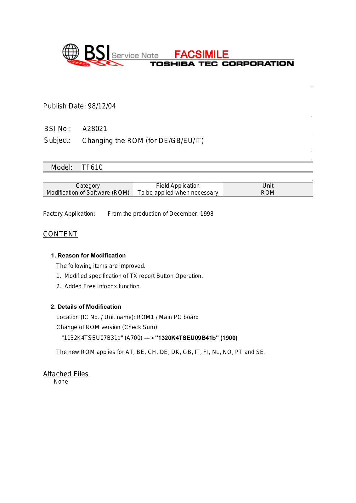 Toshiba A28021 Service Note - ManualMachine.com