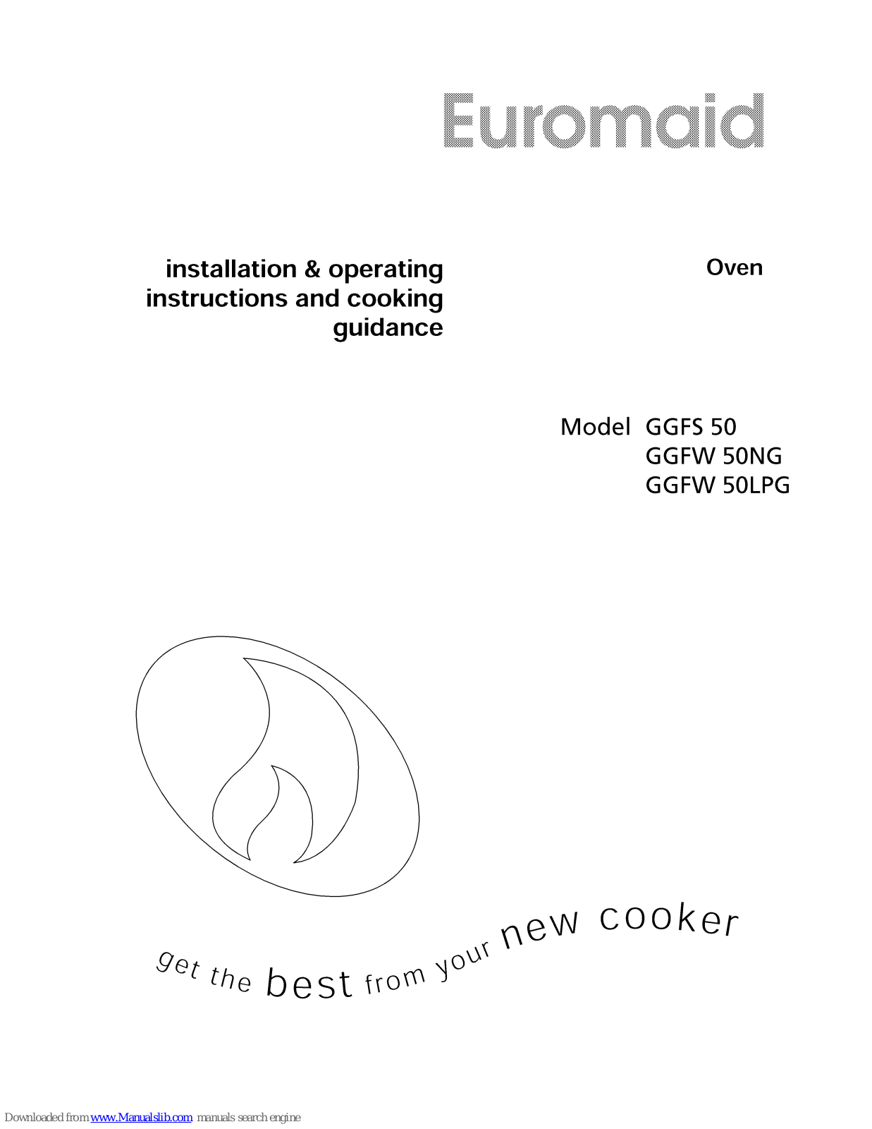 Euromaid GGFS50, GGFW50NG, GGFW50LPG Installation And Operation Instruction Manual