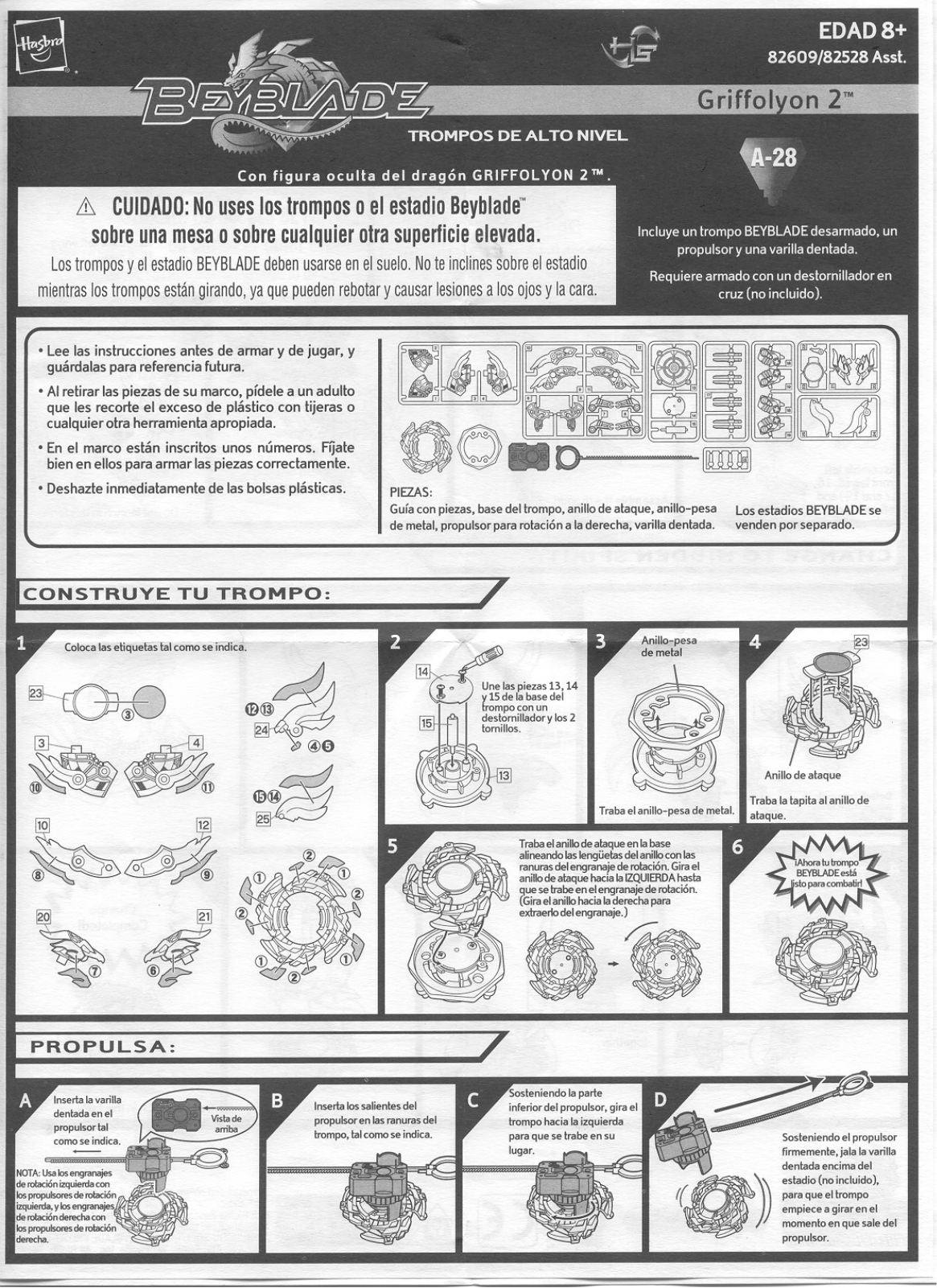 HASBRO Beyblade Tops Griffolyon 2 User Manual