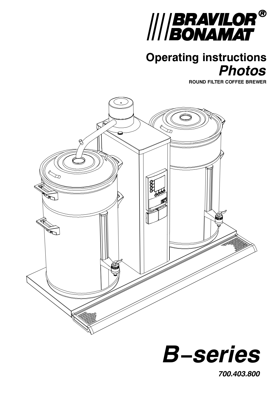Bravilor Bonamat B40, B20, B5, B5L, B10 HW Operating instructions - ManualMachine.com