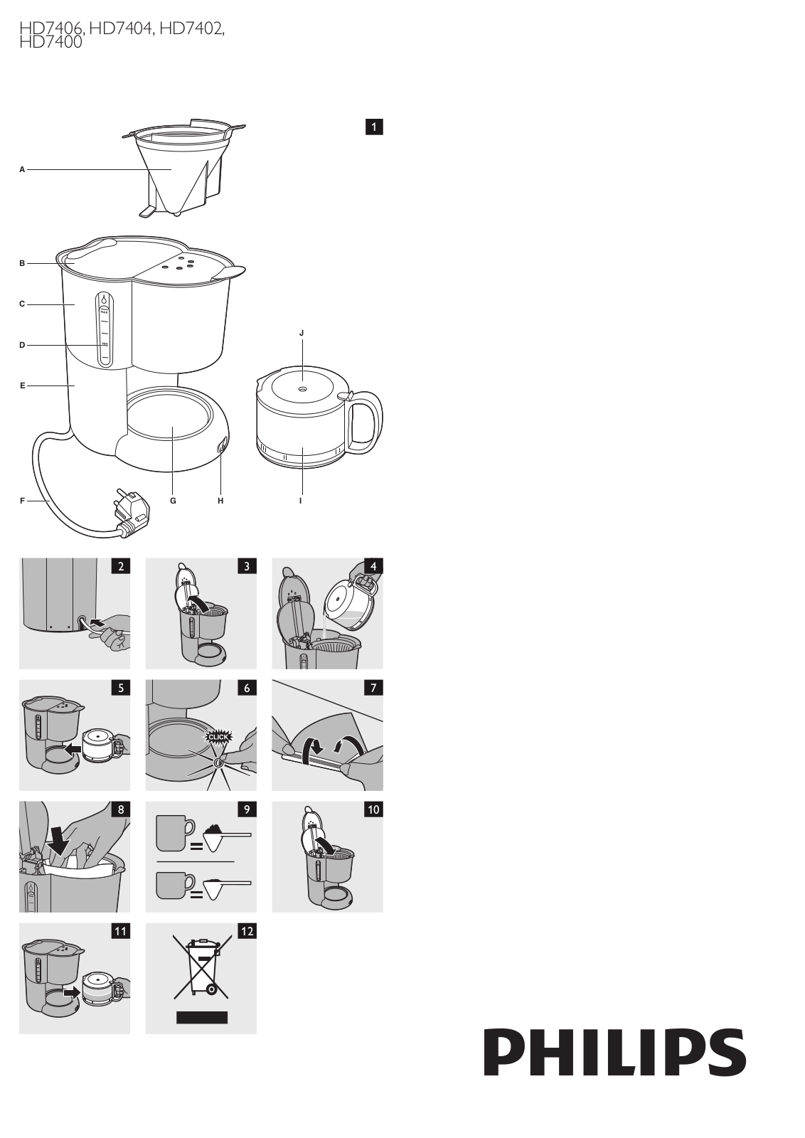 Philips HD7406, HD7404, HD7402, HD7400 User Manual