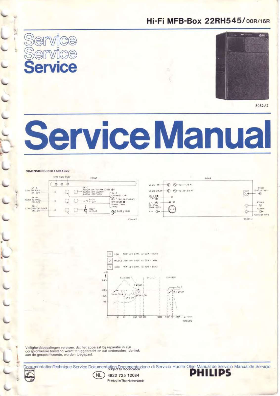 Philips 22-RH-545 Service Manual