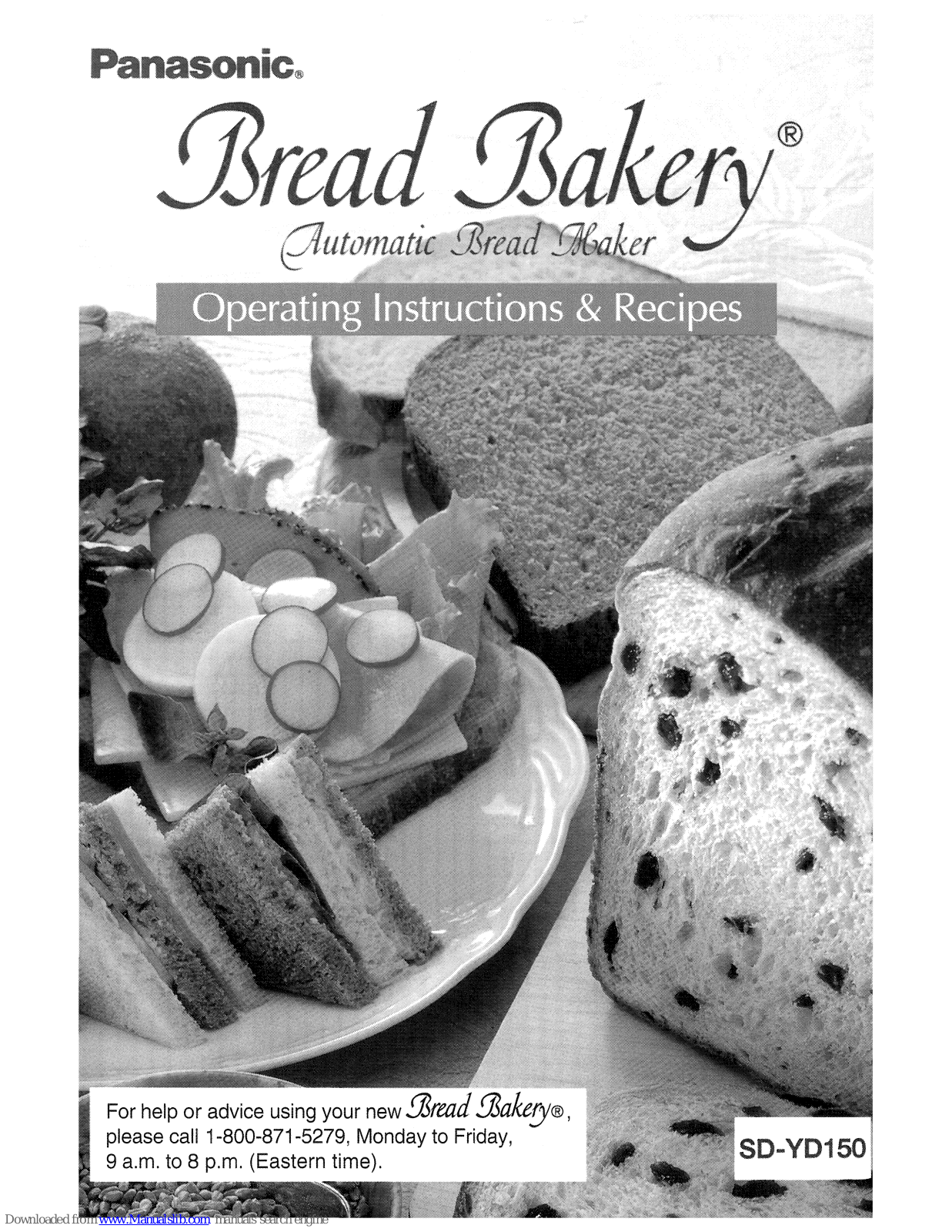 Panasonic Bread Bakery SD-YD150 Installation Manual