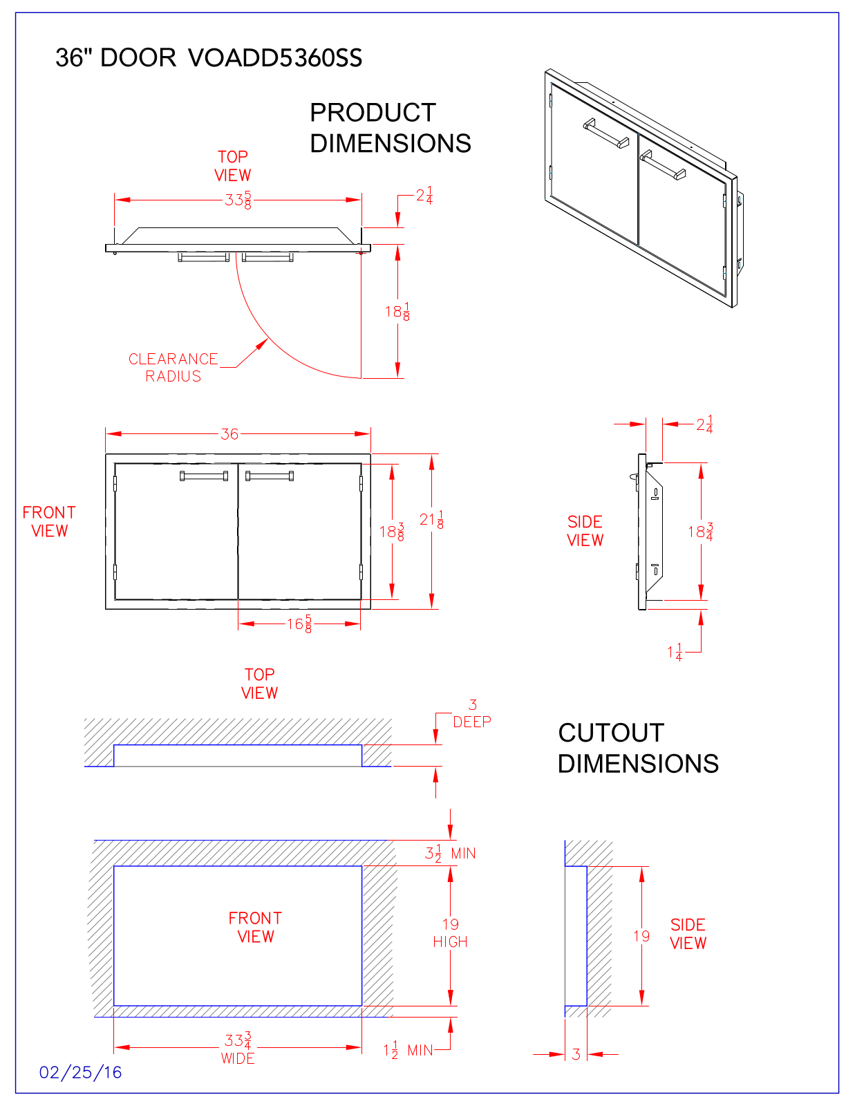 Viking VOADD5361SS Specifications