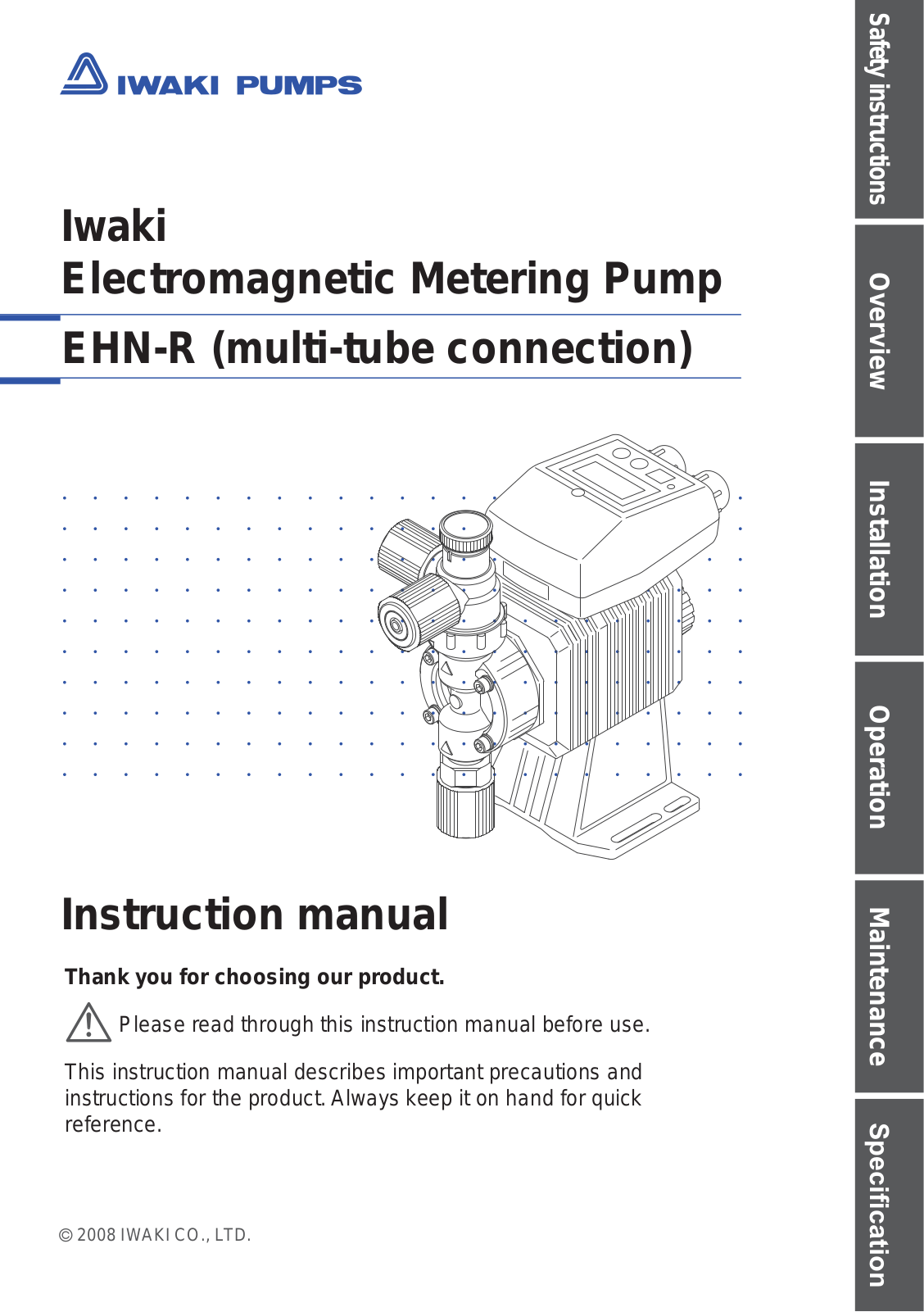 IWAKI PUMPS EHN-B16, EHN-B31, EHN-B21, EHN-B11, EHN-C31 Instruction Manual