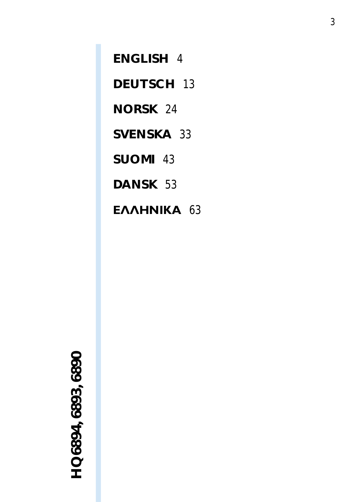 Philips HQ6894/01, HQ6890/33, HQ6890/01 User Manual