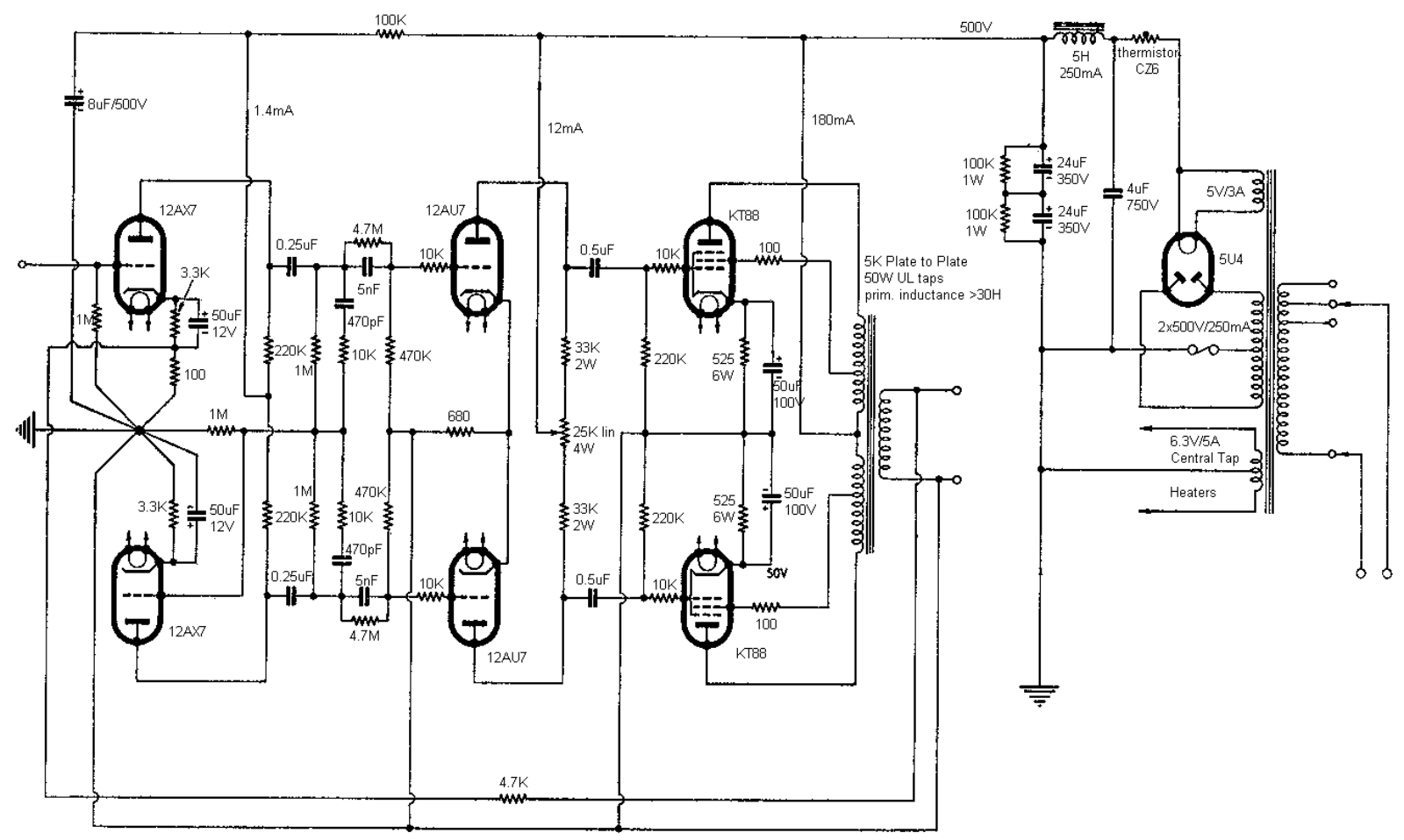 Genelex 50W Schematic