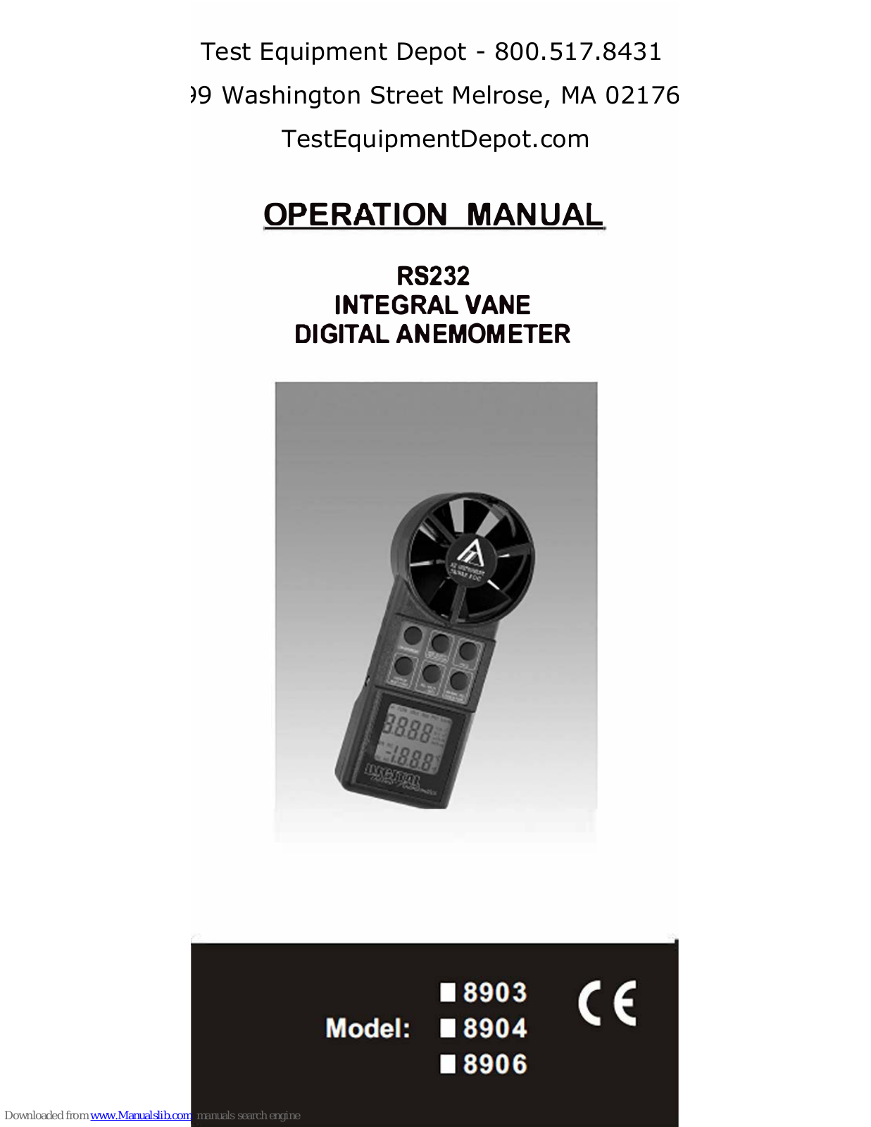 AZ AZ8903, AZ8904, AZ8906 Operation Manual - ManualMachine.com
