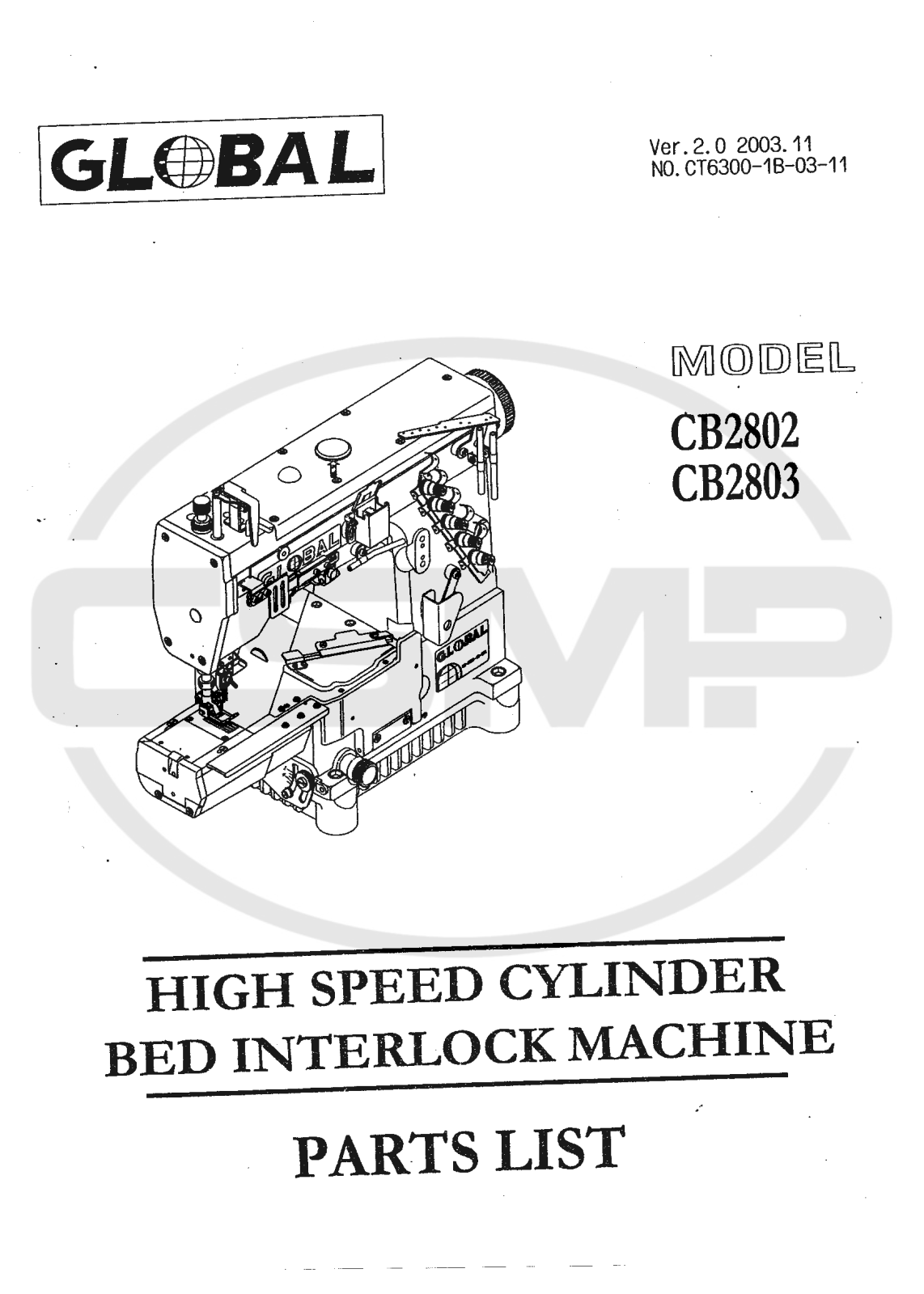 Global CB 2803 Parts Book