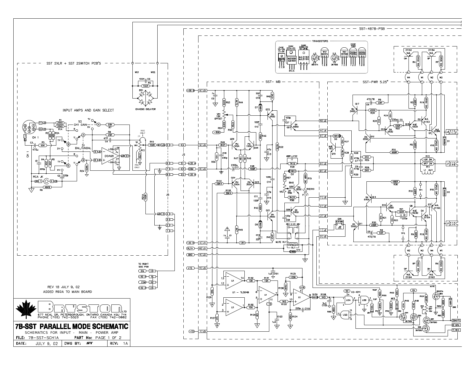 Bryston 7-BSST Schematic