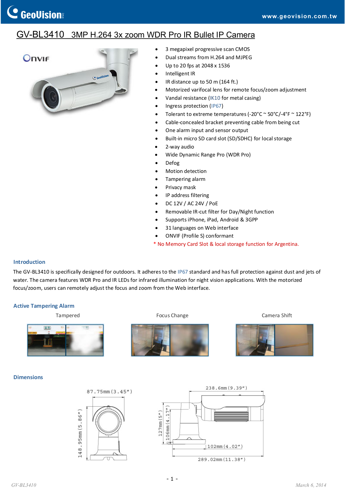 GeoVision BL3410 User Manual