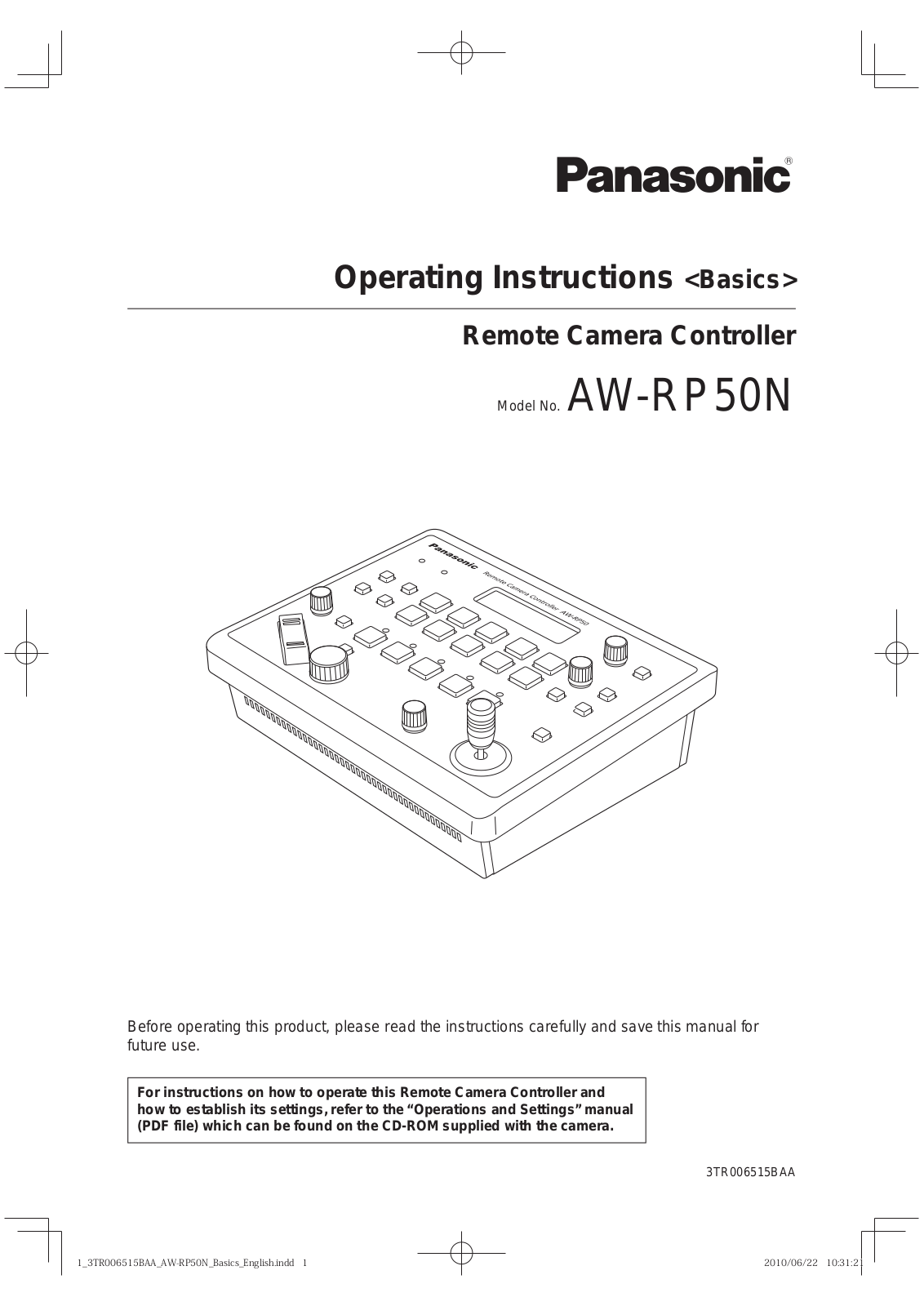 Panasonic aw-rp50n Operation Manual