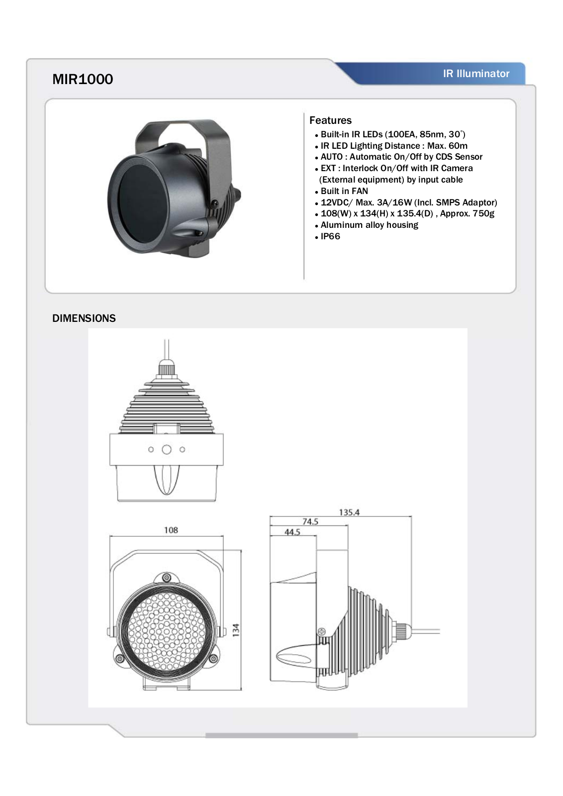 CNB MIR1000 Specsheet