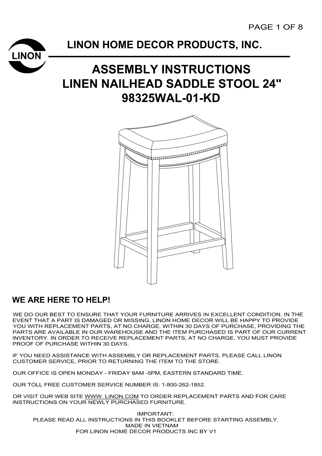Linon 9832WAL Assembly Guide - ManualMachine.com