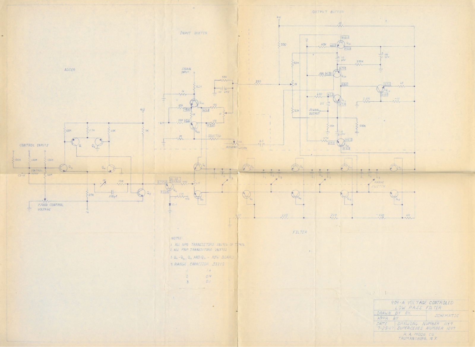 Moog 904A 1967 SCHEMATIC