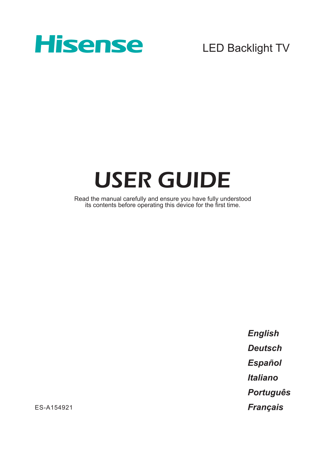 hisense H43N5300UK, H50N5300UK, H65N5300UK Instruction manual