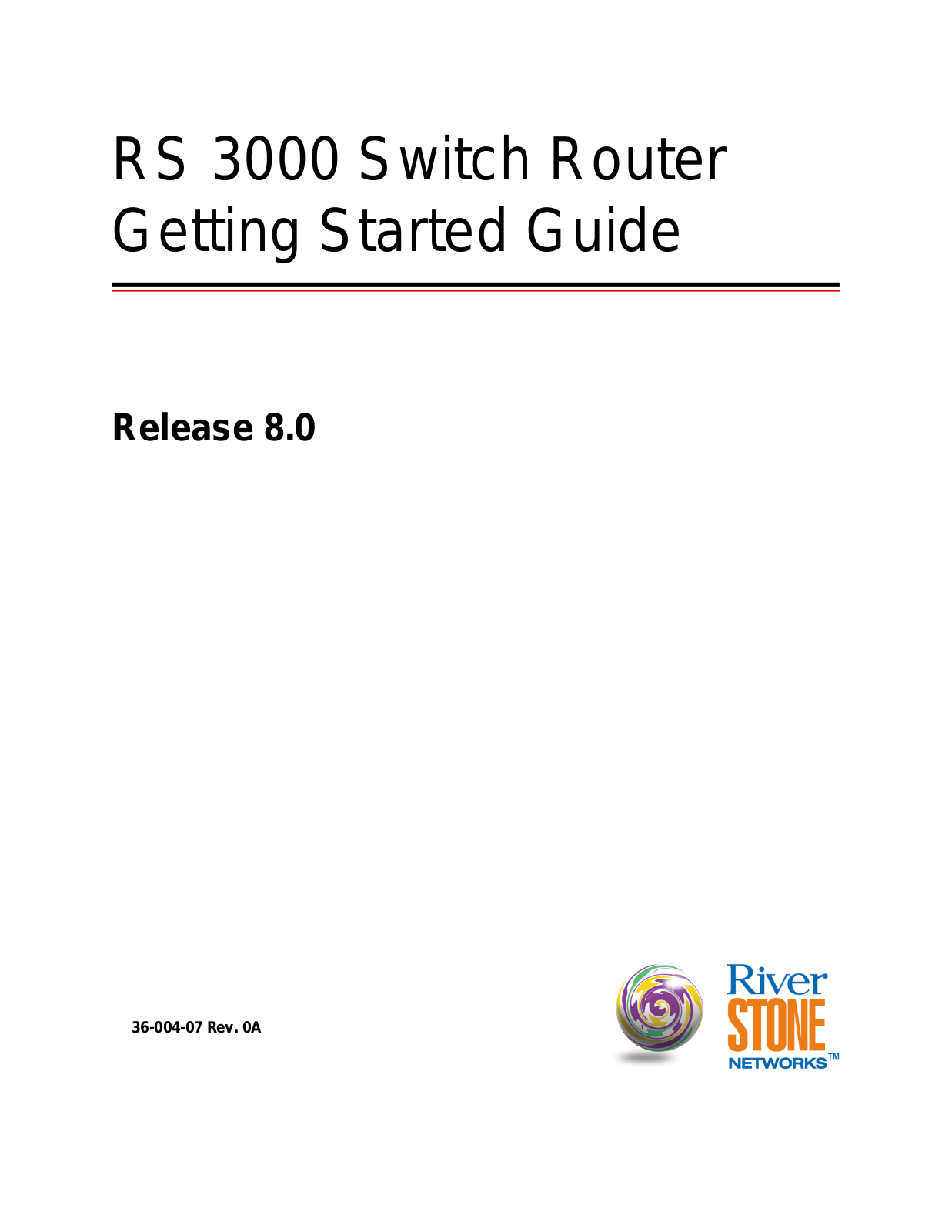 Riverstone Networks RS 3000 Getting Started Manual