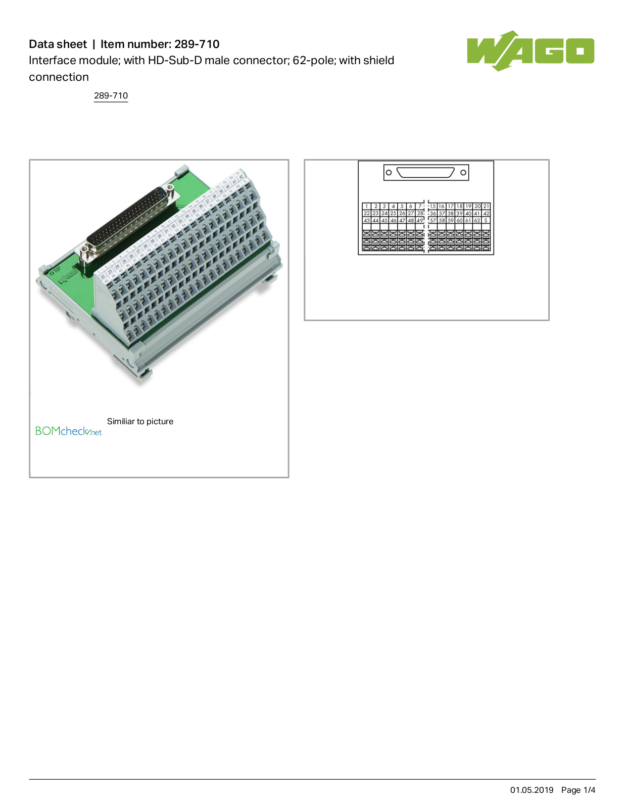 Wago 289-710 Data Sheet