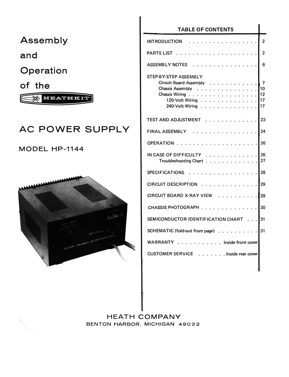 Heathkit HP-1144 User Guide