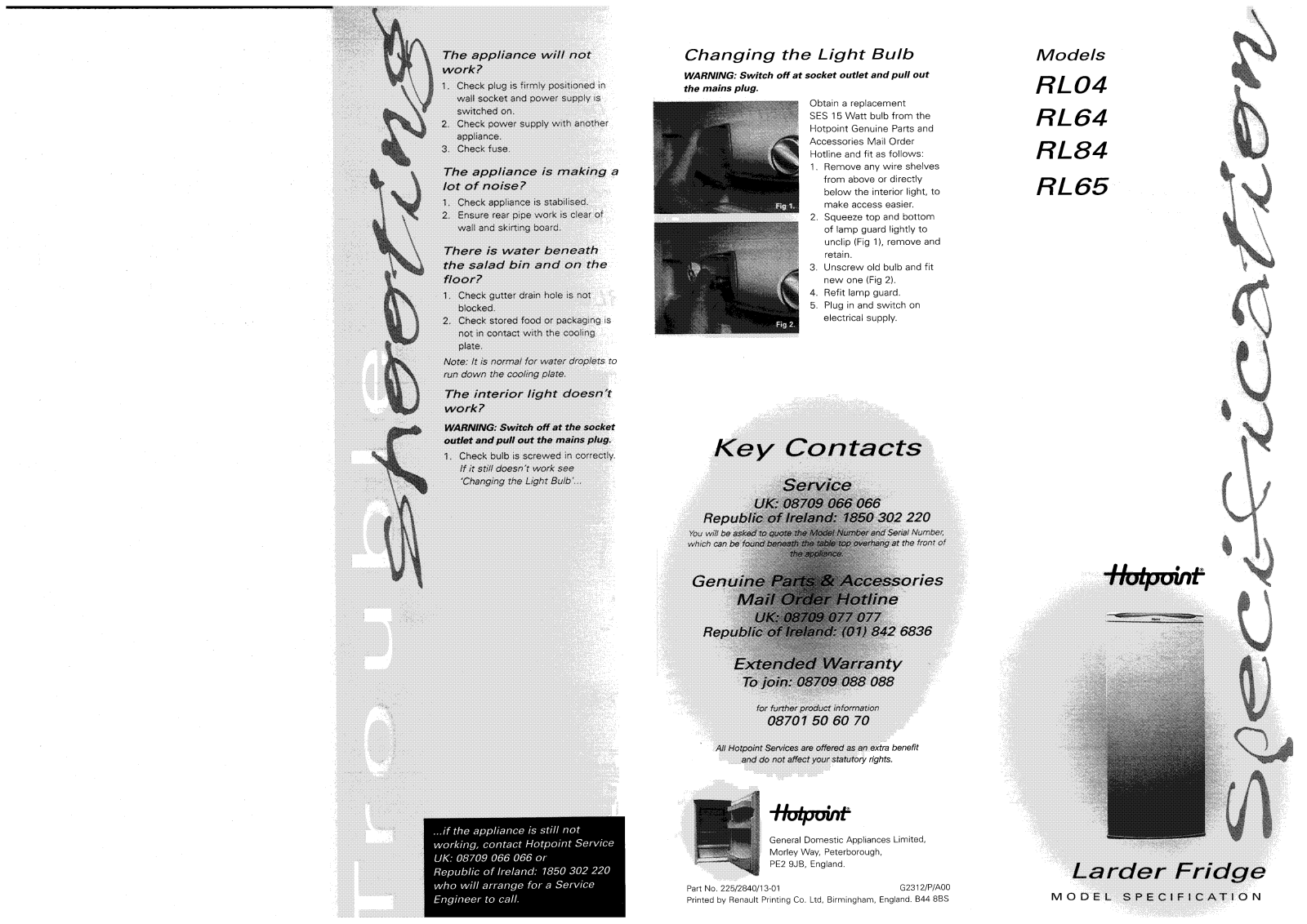 Hotpoint-Ariston HBRL65 User Manual