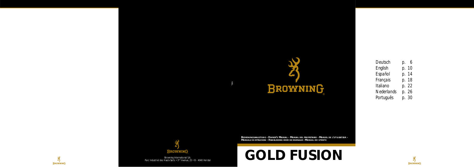 BROWNING GOLD FUSION User Manual