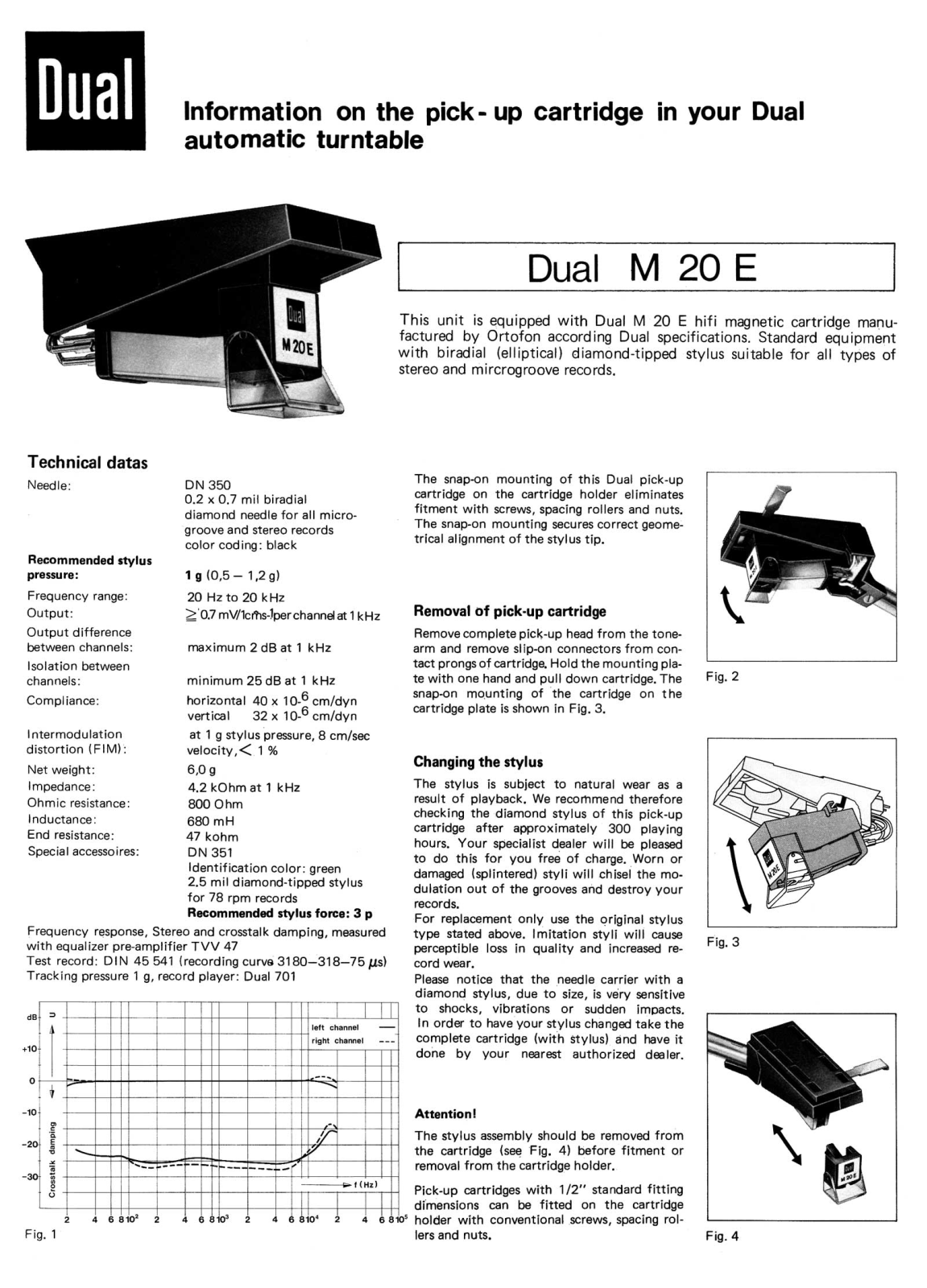 Dual M-20 Owners Manual