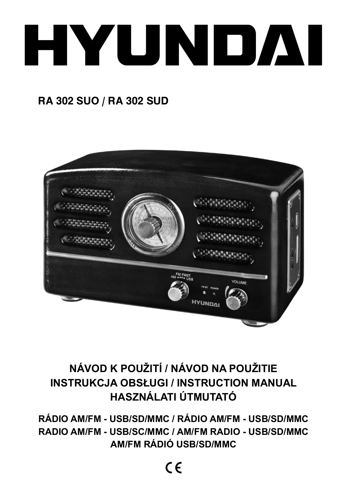 Hyundai RA 302 SUO, RA 302 SUD User Manual