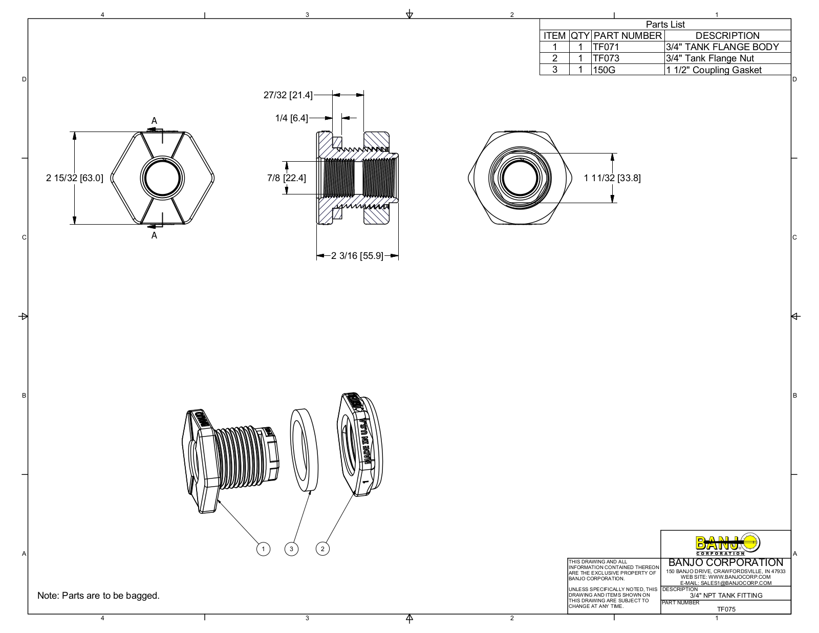 Banjo TF075 Drawing - ManualMachine.com