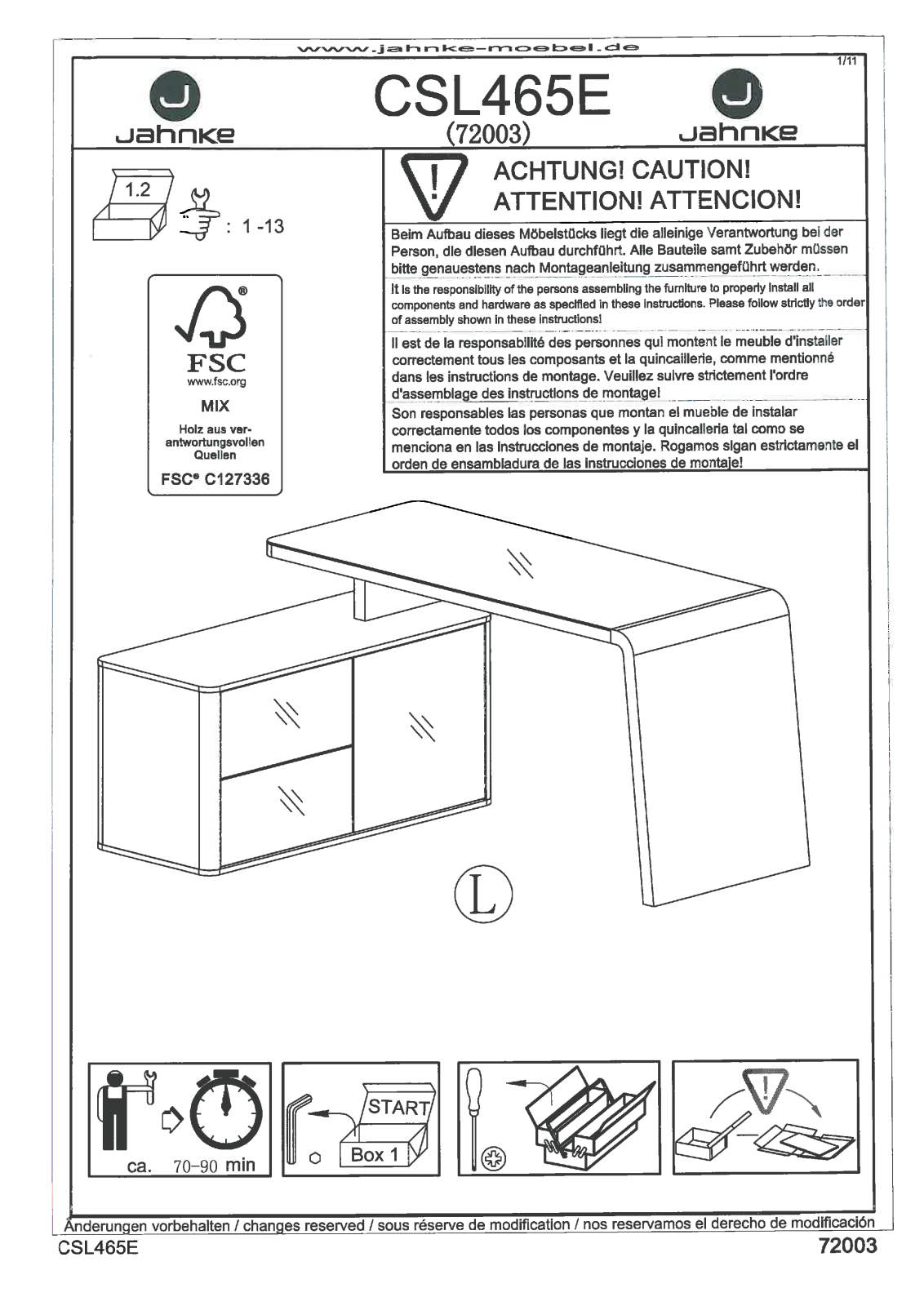 Jahnke CSL 465 Assembly instructions