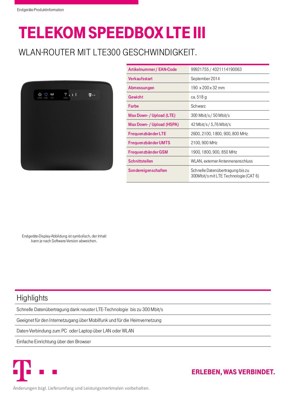 deutsche telekom Speedbox LTE III User Manual