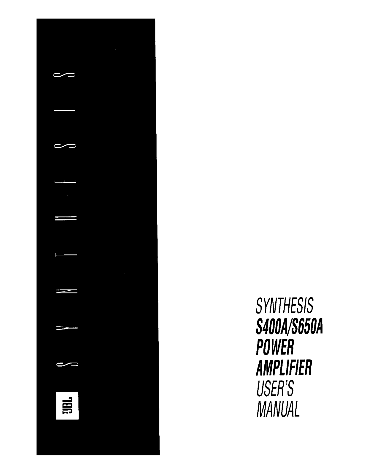 Jbl S400A, S650A User Manual