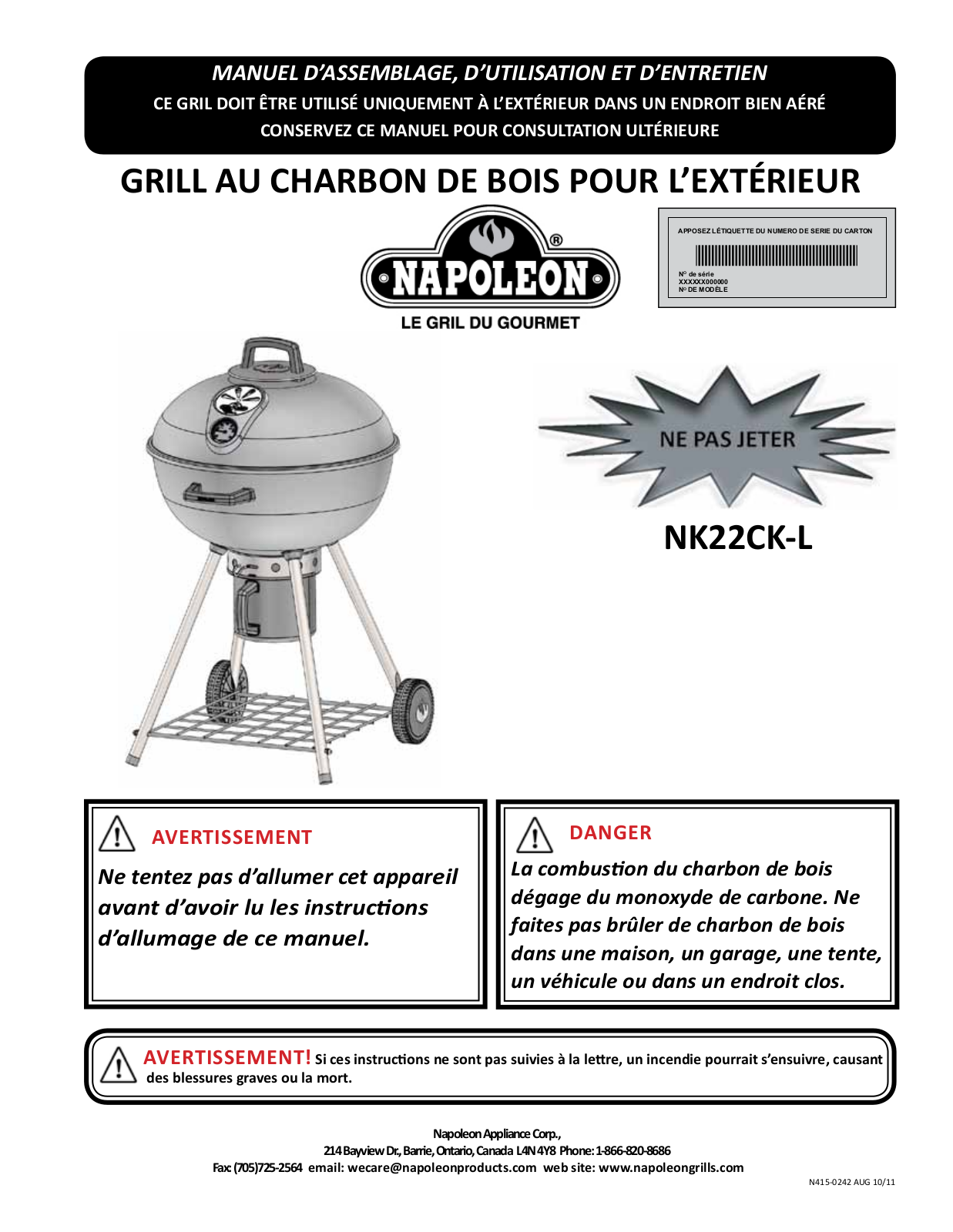 Napoleon Grills NK22CK-L User Manual