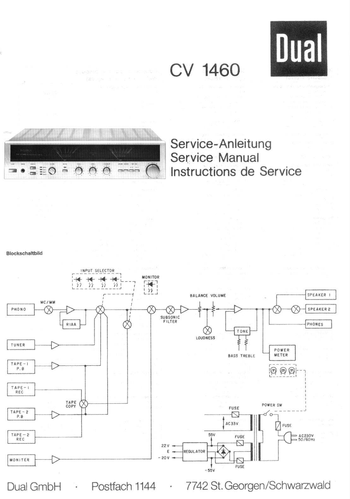 Dual CV-1460 Service manual