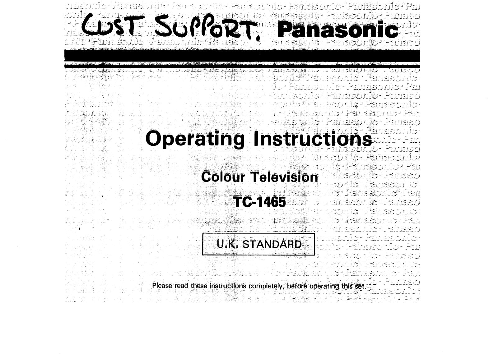 Panasonic TC-1465 User Manual