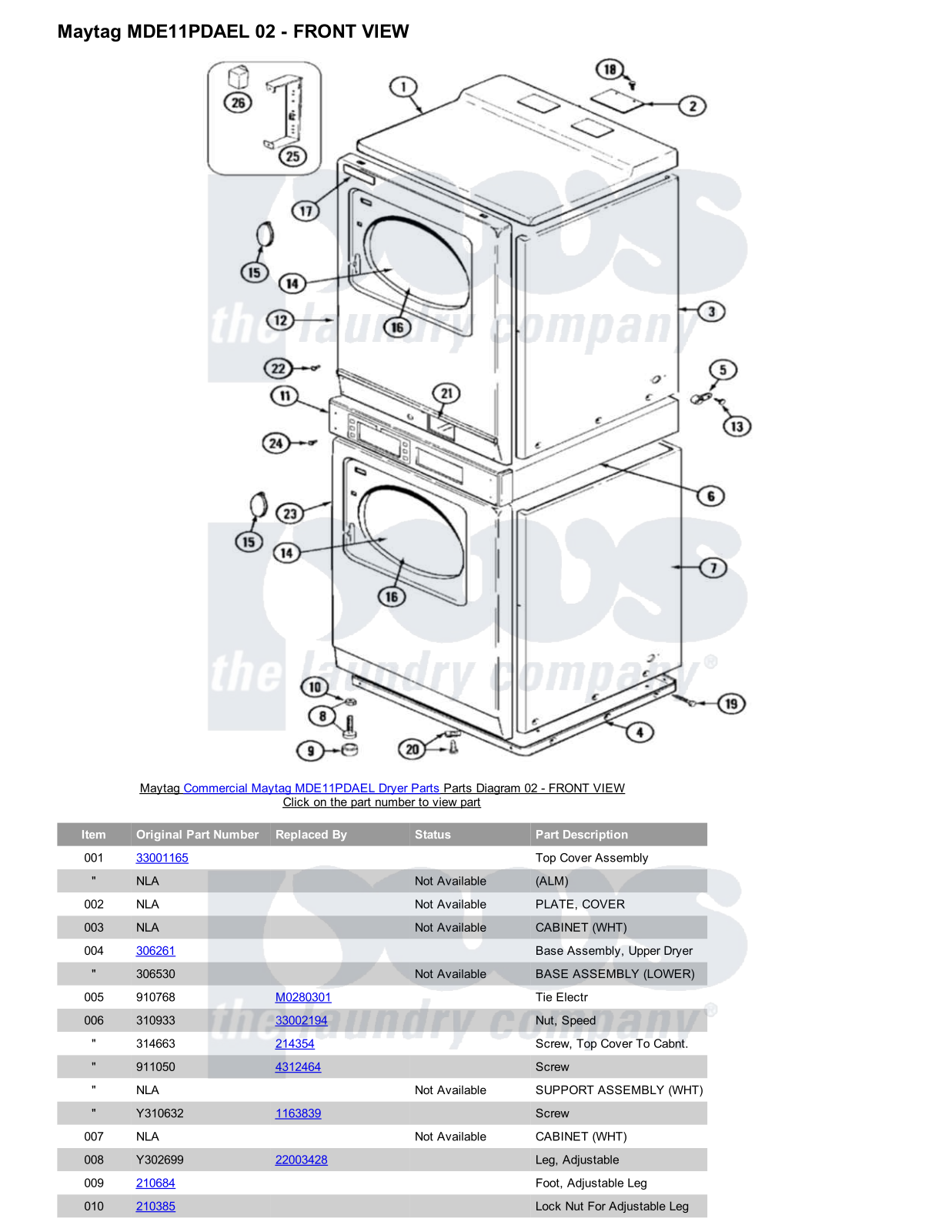 Maytag MDE11PDAEL Parts Diagram