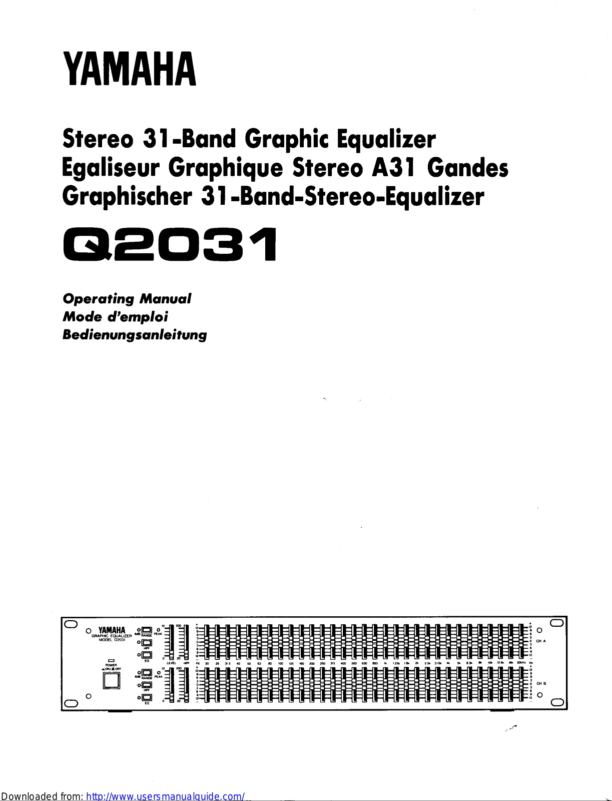 Yamaha Audio Q2031 User Manual